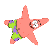 patrick star from spongebob squarepants is laying on his back