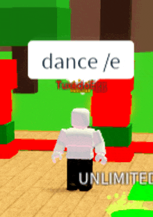 a person in a video game has a sign that says dance / e