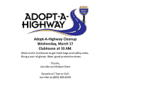 a poster for adopt-a-highway on march 17