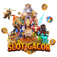 a slot gacor logo with a bunch of cartoon characters on it