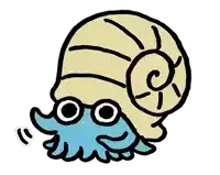 a drawing of a snail with glasses and a spiral shell