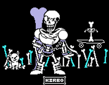 a pixel art of papyrus standing next to a cat