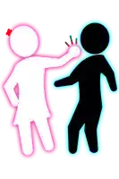 a silhouette of a man and a silhouette of a woman with a flower on their head