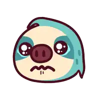 a cartoon drawing of a sloth with a sad look on his face