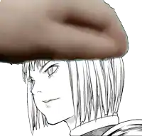 a black and white drawing of a person with a hat on their head
