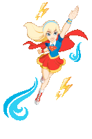 a cartoon drawing of a girl in a supergirl costume