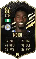 a soccer card with the name ndidi and the number 86