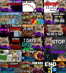 a collage of images with one that says ' it 's started ' on it