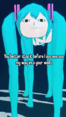 a cartoon of a girl with pigtails and the words you better stop it before