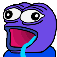 a purple cartoon character with a blue tongue sticking out of its mouth