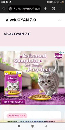 a screenshot of a whiskas cat food ad