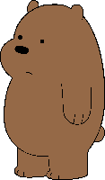 a brown bear with a sad look on its face