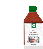 a bottle of aloe liv kare syrup with a picture of a liver