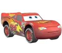 lightning mcqueen from the movie cars is shown with a white background