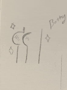 a drawing of a woman 's butt with the words " buttery " written below it