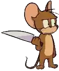 jerry from tom and jerry is holding a knife .