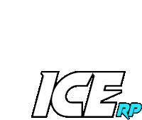 a logo for ice rp is shown in black and white