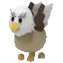 a brown and white bird with horns and wings in adopt me .