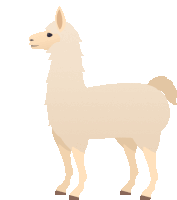 a cartoon drawing of a llama standing on its hind legs