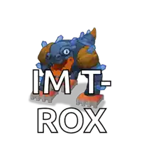 a picture of a monster with the words imt rox written below it