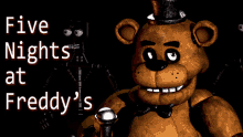 a poster for five nights at freddy 's shows a teddy bear