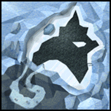 a drawing of a wolf 's head surrounded by ice cubes