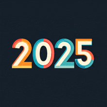 the number 2025 is displayed on a dark blue background