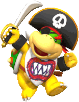 a cartoon character with a pirate hat and sword