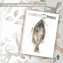 a magazine titled seafood brasil with a fish on the cover