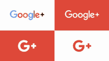 four different versions of the google+ logo