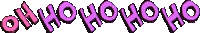 the word oh is written in purple letters on a white background .