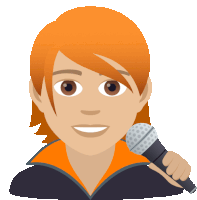 a cartoon of a woman holding a microphone