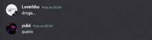 a screenshot of a discord conversation between levinho and yukii