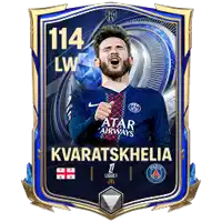 a soccer card with the name kvaratskhelia and the number 114