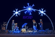 a nativity scene with nycrp written in blue