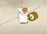 a cartoon of a hamster crying with tears coming out of its eyes .