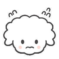 a cartoon drawing of a sheep with a sad expression on its face