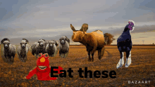 a collage of animals with the words " eat these " on the bottom