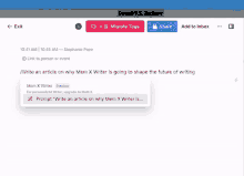 a screenshot of a computer screen with a prompt to write an article on why mem x writer is going to shape the future of writing