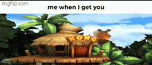 a picture of a thatched hut with the words kong on it