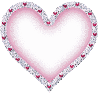 a pink heart is surrounded by silver and red hearts