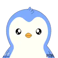 a drawing of a penguin with the word penguins on the bottom right