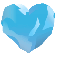 a blue heart with a white background and a few lines