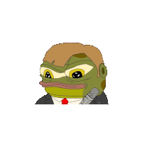 a cartoon frog is wearing a suit and tie and holding a microphone