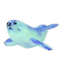 a pixel art of a seal on a white background .