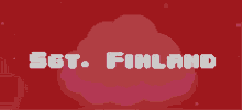 a red background with the words sgt finland written in white