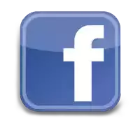 a blue facebook icon with a white f in the middle