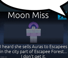 a poster that says moon miss and has a picture of a girl