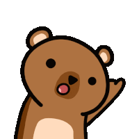 a cartoon of a teddy bear waving its arm