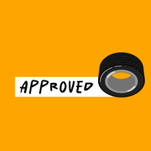 a logo for continental with a tire on a yellow background